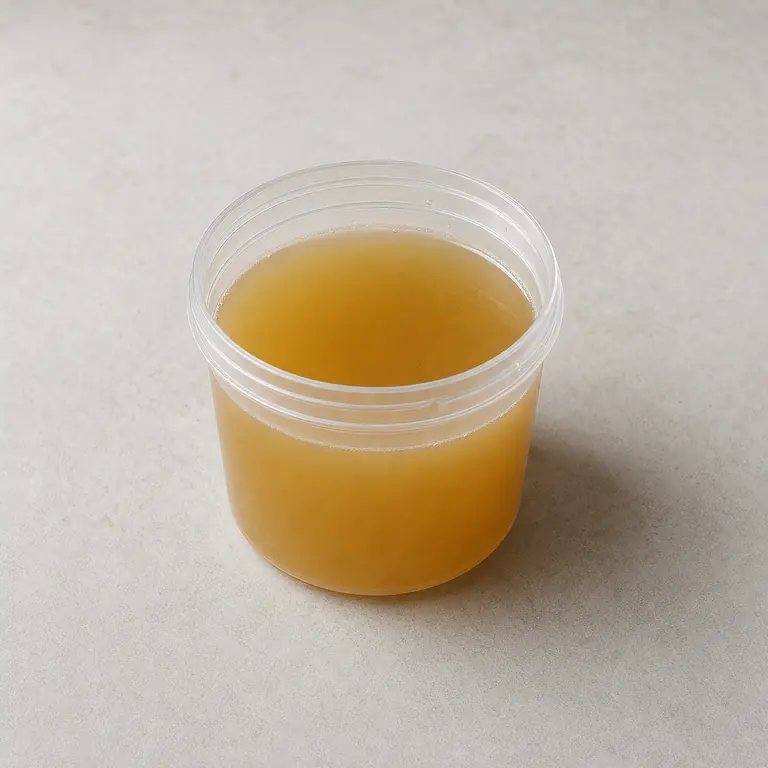 Bouillon de poulet (ouvert) sur une surface neutre