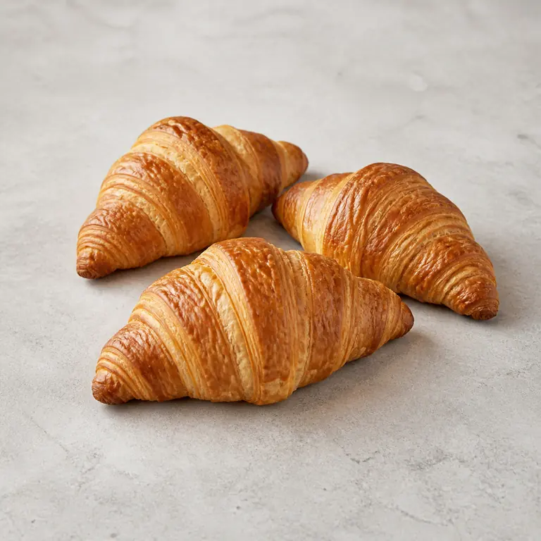 Croissants sur une surface neutre