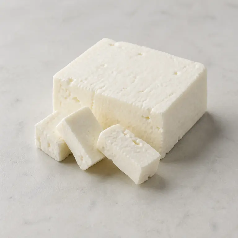 Queijo feta em uma superfície neutra