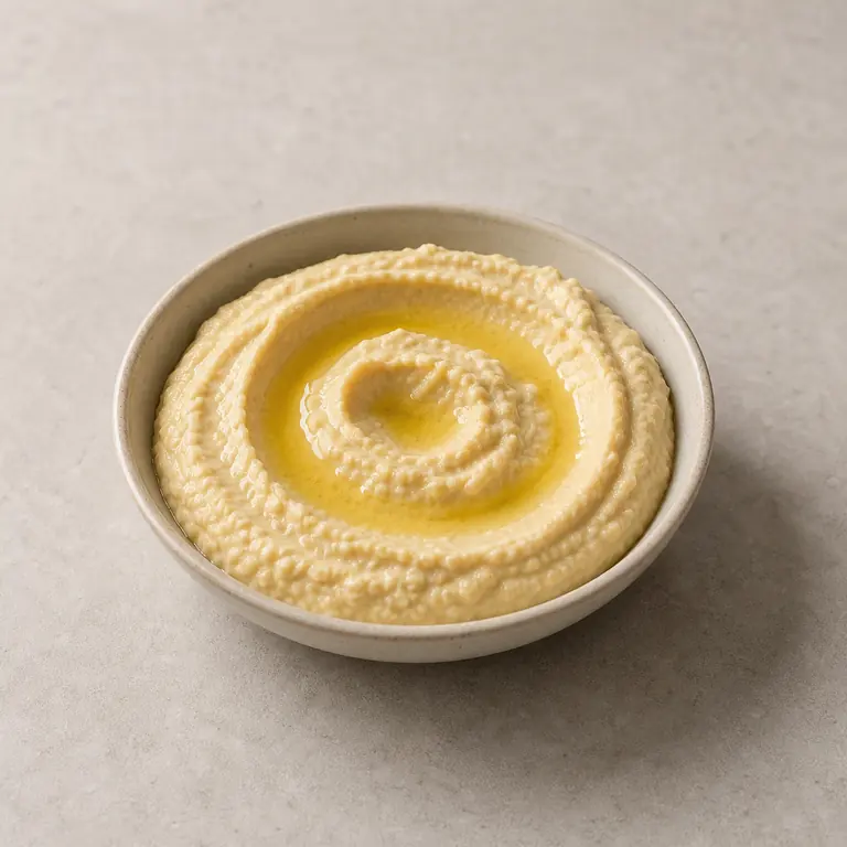 Houmous (maison) sur une surface neutre