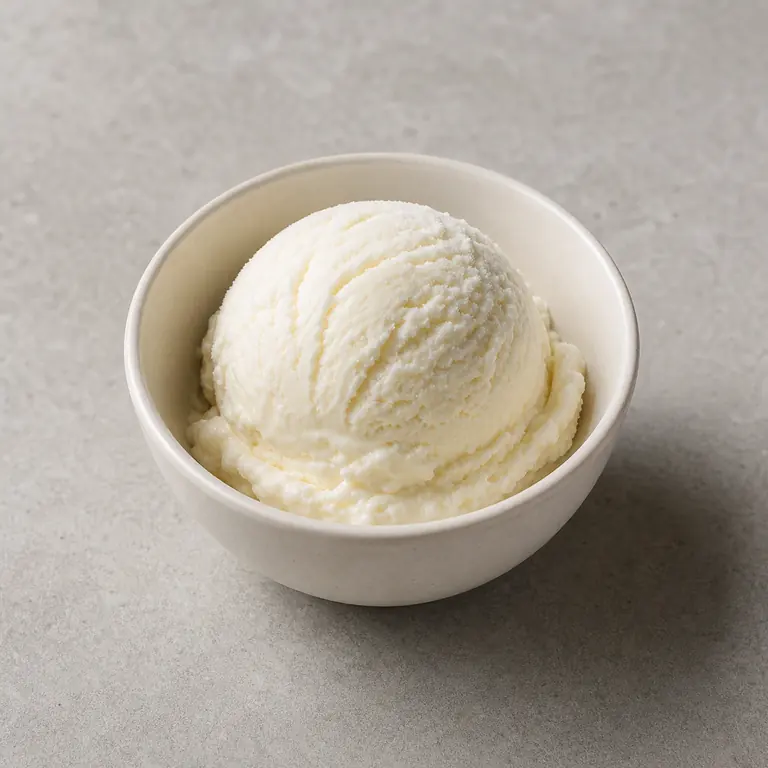 Helado sobre una superficie neutra