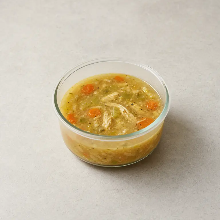 Sopa restante em uma superfície neutra
