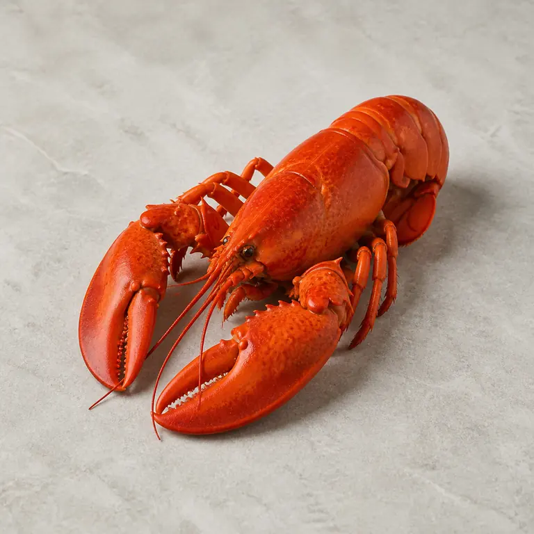 Homard (cuit) sur une surface neutre