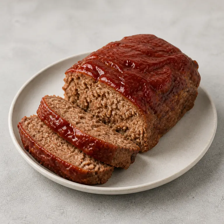 Pain de viande (cuit) sur une surface neutre