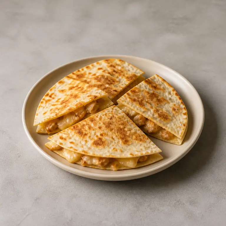 Quesadilla (cuit) sur une surface neutre