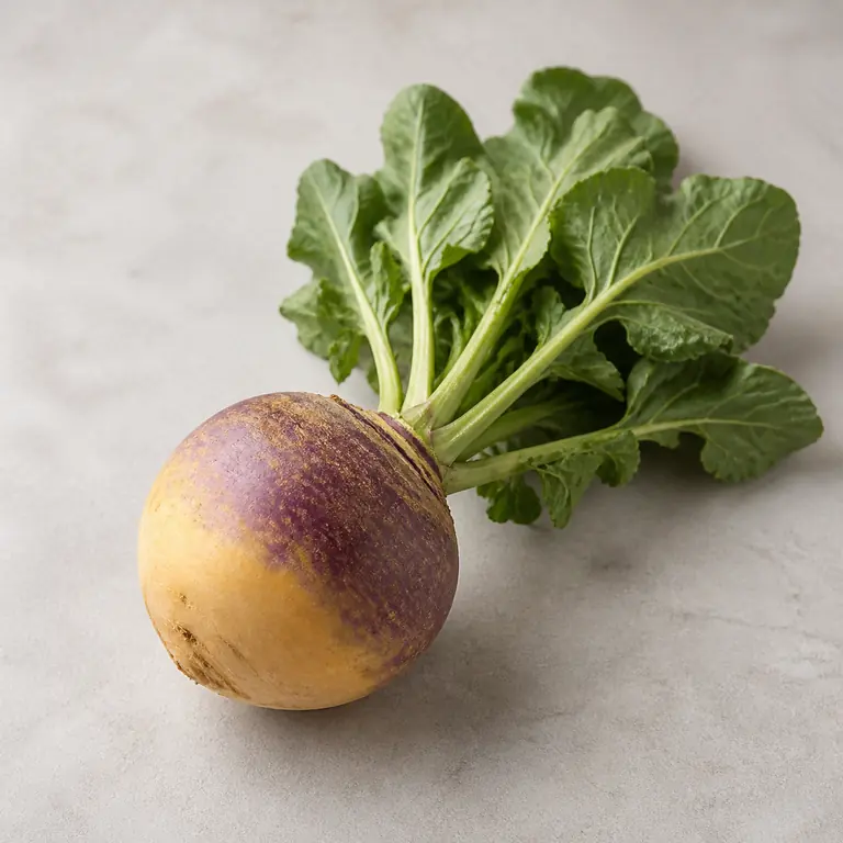 Rutabaga sobre una superficie neutra