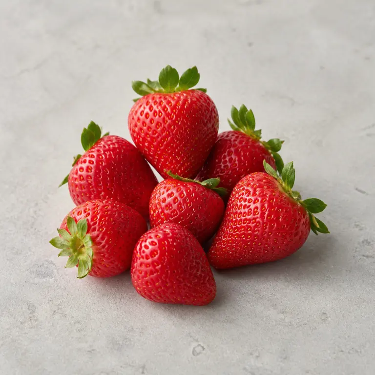 Fraises sur une surface neutre