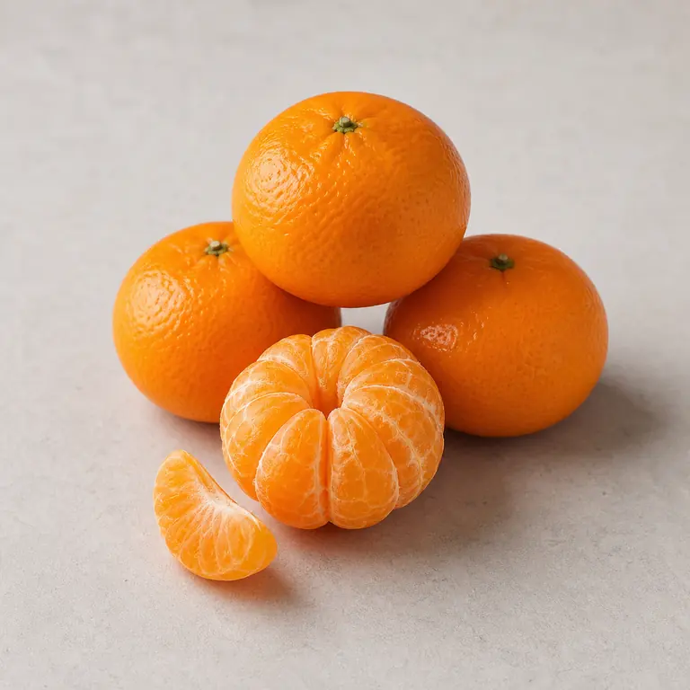 Tangerinas em uma superfície neutra