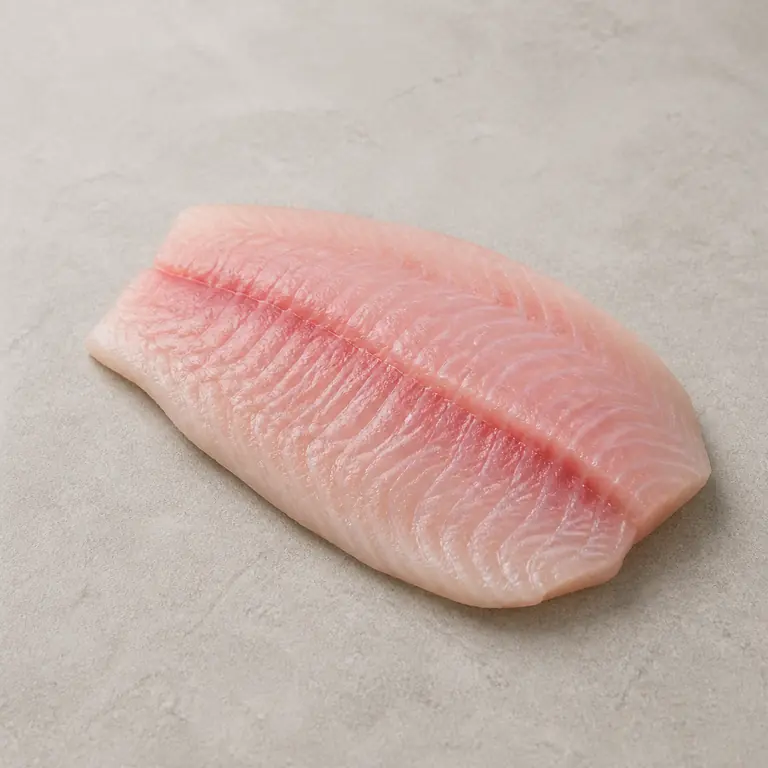 Tilapia (cru) sur une surface neutre