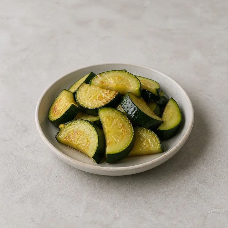 Courgette (cuit) sur une surface neutre